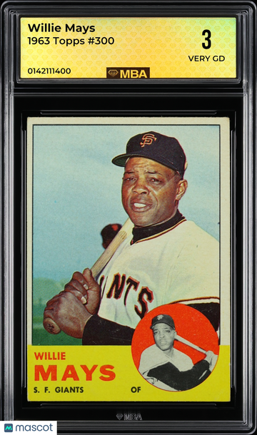 1963 Topps Willie Mays #300 MBA 3