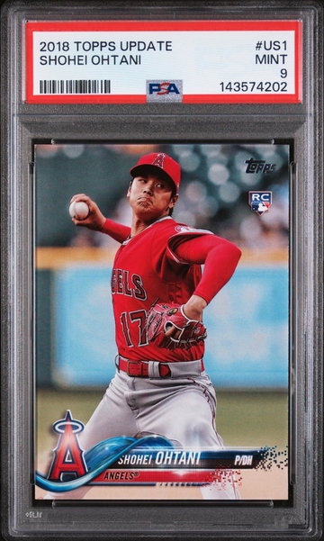 2018 Topps Update Pitching In Red Jersey Shohei Ohtani #US1 PSA 9