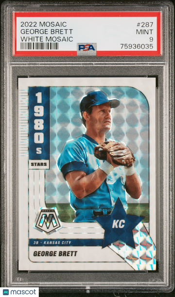 2022 Panini Mosaic George Brett #287 White PSA 9