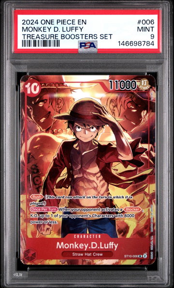 2024 One Piece Treasure Booster Monkey D. Luffy #ST10-006 PSA 9