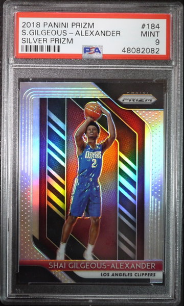 PSA 9 - 2018 PRIZM SHAI GILGEOUS-ALEXANDER RC #184 SILVER PRIZM