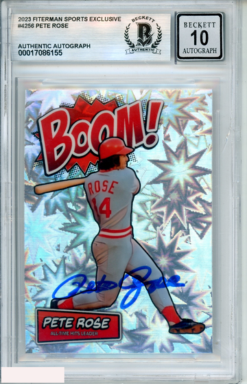 2023 FITERMAN SPORTS EXCLUSIVE AUTOGRAPH PETE ROSE #4256 BGS AUTO 10