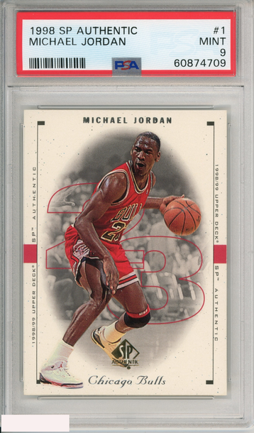 1998 SP AUTHENTIC MICHAEL JORDAN #1 CHICAGO BULLS HOF PSA 9 MINT