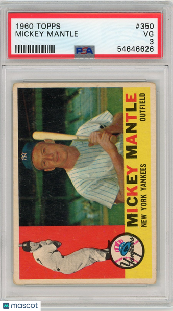 1960 Topps Mickey Mantle #350 PSA 3