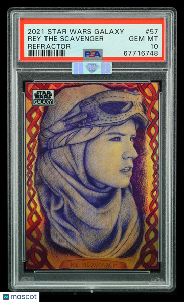 2021 Topps Chrome Star Wars Galaxy Rey the Scavenger #57 Refractor MBA 10