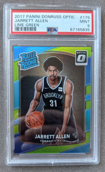 2017 Donruss Optic Rated Rookies Lime Green Prizm /175 Jarrett Allen Rookie RC Nets