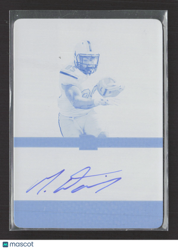 2015 Leaf Clear Football Mike Davis #BA-MD1 Cyan Printing Plate /1 Printing Plate