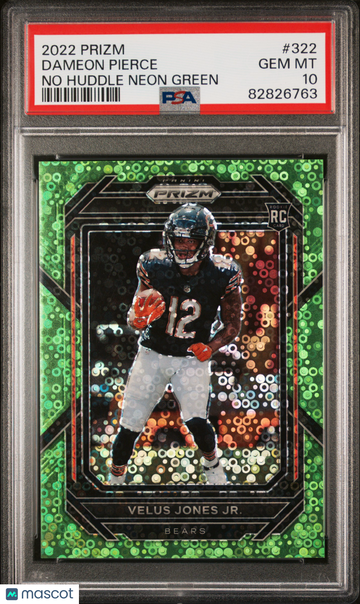 2022 Panini Prizm Velus Jones Jr. #322 No Huddle Neon Green PSA 10
