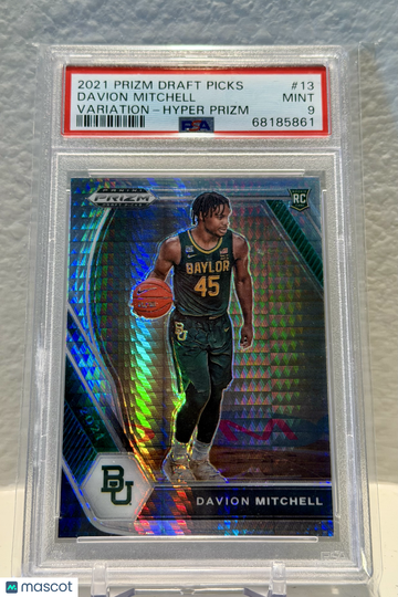 Davion Mitchell 2021 Panini Prizm Draft Picks #13-Variation Hyper Prizm PSA 9
