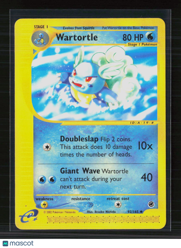 2002 Expedition Base Set Wartortle Uncommon #92/165