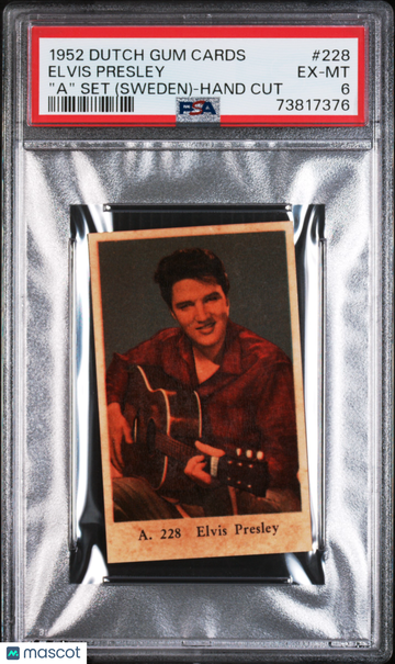 1952 Dutch Gum Cards "a" Set (Sweden) Elvis Presley #228 HAND CUT PSA 6