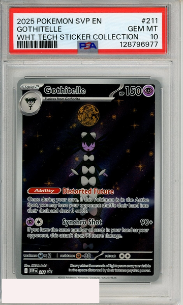 2025 POKEMON SVP EN-SV BSP GOTHITELLE #211 WHT TECH STICKER COLLECTION PSA 10