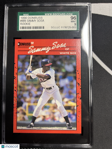1990 Donruss Sammy Sosa #489 SGC 9