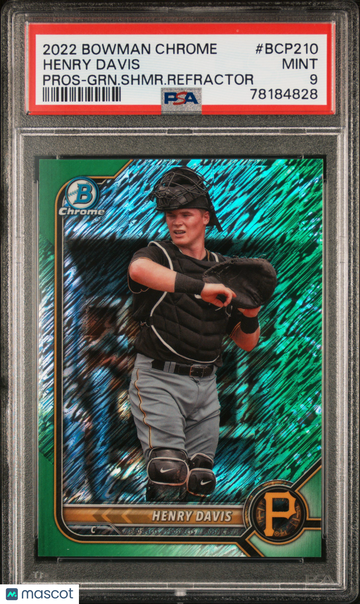 2022 Bowman Chrome Pros Henry Davis #BCP210 GRN. Shmr. Refractor /99 PSA 9