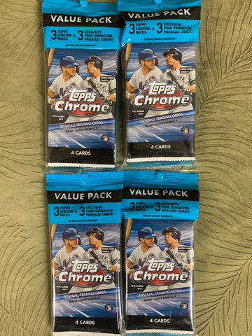 2020 Topps Chrome Value Pack Lot - 4 Packs