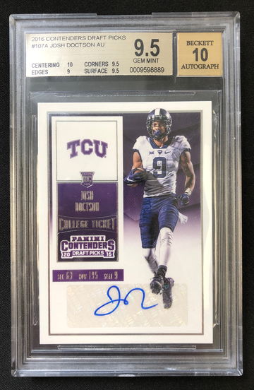2016 Contenders Draft Picks - Josh Doctson - Rookie Auto BGS 9.5/10 Gem Mint