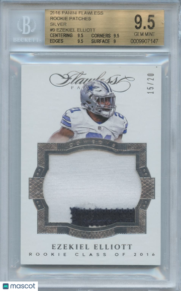 2016 Ezekiel Elliott Patch Rookie BGS 9.5