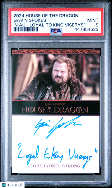 2024 Rittenhouse House Of The Dragon Season One Inscription Gavin Spokes "loyal King Viserys" PSA 9