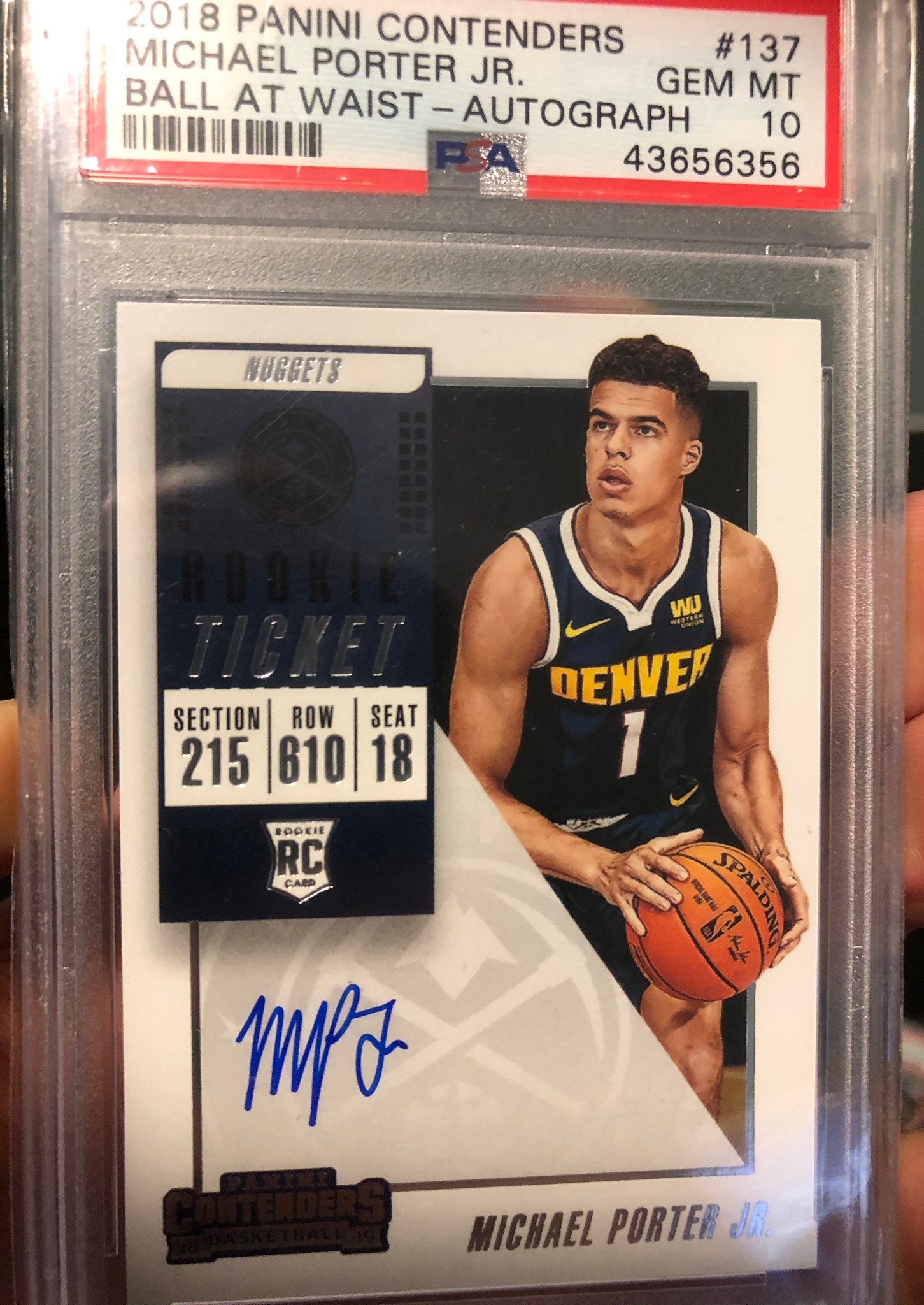 Michael Porter 2018 Contenders Auto PSA 10