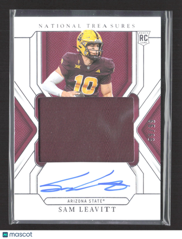 2025 Panini National Treasures Collegiate Sam Leavitt #99 /69 RC Memorabilia