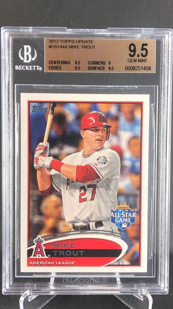 BGS 9.5  2012 Topps UPDATE #US144 Mike Trout 2nd yr ALL STAR at Bat