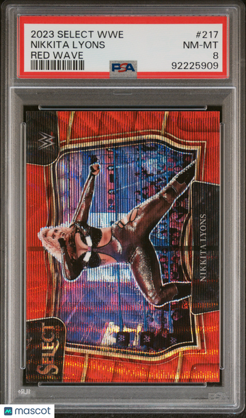 2023 Panini Select WWE Nikkita Lyons #217 Red Wave PSA 8