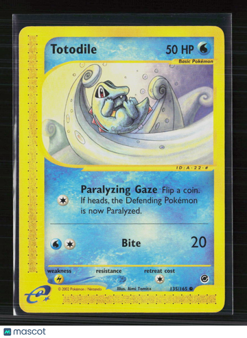2002 Expedition Base Set Totodile #135/165