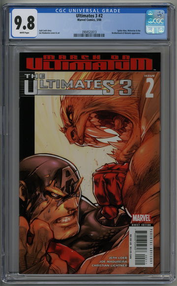 Ultimates 3 #2 CGC 9.8 Sabretooth vs. Captain America Spider-Man & Wolverine app.