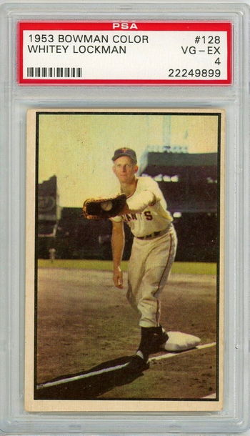 1953 Bowman Color Whitey Lockman #128 PSA 4 P1340
