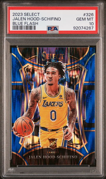 2023 Select JALEN HOOD-SCHIFINO BLUE FLASH SP /99 Mezzanine RC PSA 10
