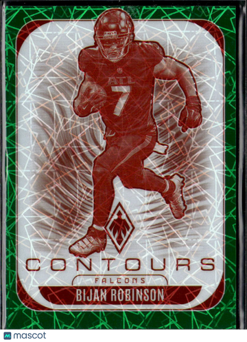 Bijan Robinson 2025 Panini Phoenix Contours Green /49 Atlanta Falcons