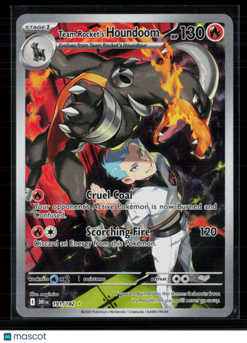 2025 Destined Rivals Team Rocket's Houndoom Holo Secret Rare #191/182