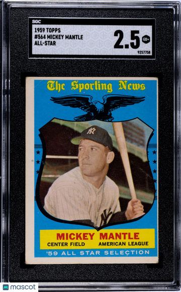 1959 Topps Mickey Mantle #564 All Star SGC 2.5