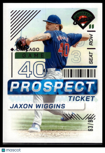 2024 Panini Prospect Edition Jaxon Wiggins #17 Purple SN