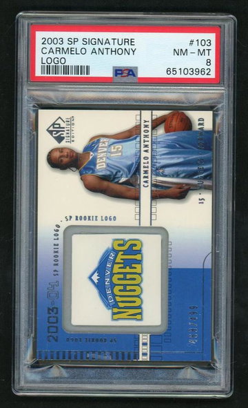 2003 SP Signature Logo Carmelo Anthony #103 PSA 8