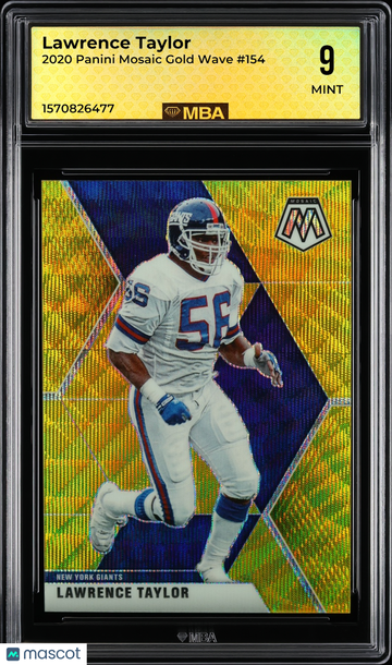 2020 Panini Mosaic Lawrence Taylor #154 Gold Wave /17 MBA 9