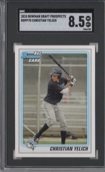 2010 Bowman Draft Prospects Christian Yelich SGC 8.5