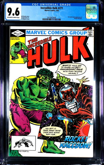 Incredible Hulk #271 🔥 1st comic appearance Rocket Raccoon 🔥 CGC 9.6 - OW/W