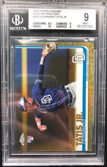 2019 Topps Chrome Fernando Tatis Jr. RC Gold Refractor #203 16/50 BGS 9.0