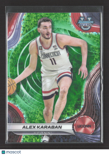 2025 Topps Bowman University Best Alex Karaban #5 Green Refractor 80/99