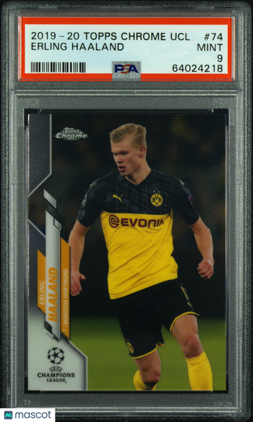2019 Topps Chrome UEFA Champions League Erling Haaland #74 PSA 9