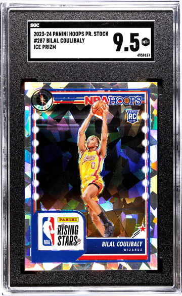 2023-24 Panini Hoops Premium Stock #287 Bilal Coulibaly Ice Prizm SGC 9.5