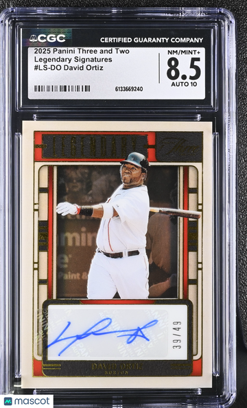2025 Panini Three And Two David Ortiz #LS-DO /49 Legendary Signatures CGC 8.5 Auto 10