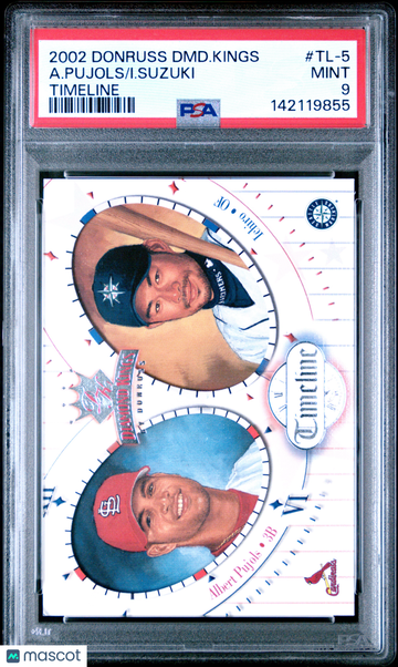 2002 Donruss Diamond Kings Timeline A. Pujols I. Suzuki #TL-5 PSA 9
