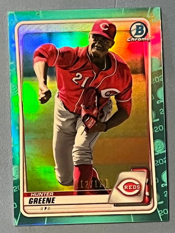 AQUA CHROME REFRACTOR #/125 Hunter Greene Rookie Prospects RC 2020 Bowman Stud Phenom