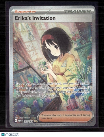 2023 Scarlet & Violet 151 Erika's Invitation Holo Secret Rare FA SAR #203/165