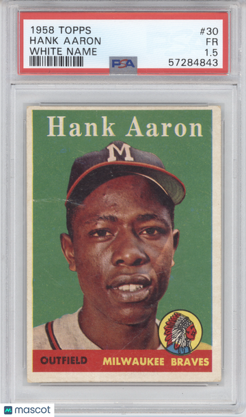 1958 Topps Hank Aaron #30 White Name PSA 1.5
