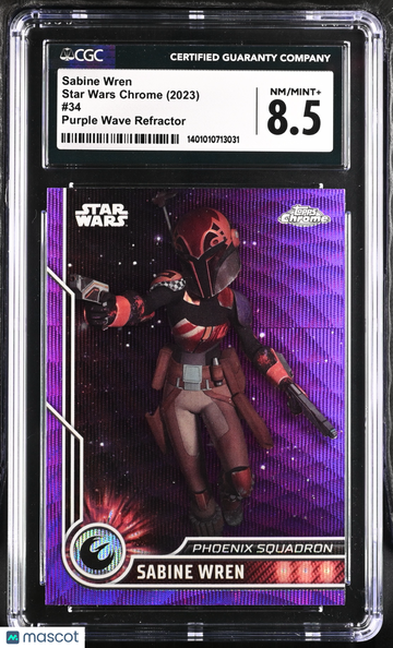 Star Wars Chrome (2023) Sabine Wren #34 Purple Wave Refractor CGC 8.5
