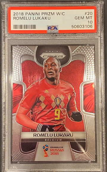 Romelu Lukaku 2018 Panini Prizm World Cup PSA 10