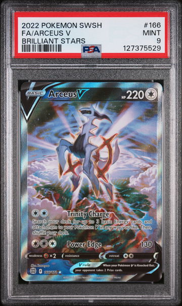 2022 Pokemon Sword and Shield Brilliant Stars Ultra Rare Arceus V #166 /172 PSA 9